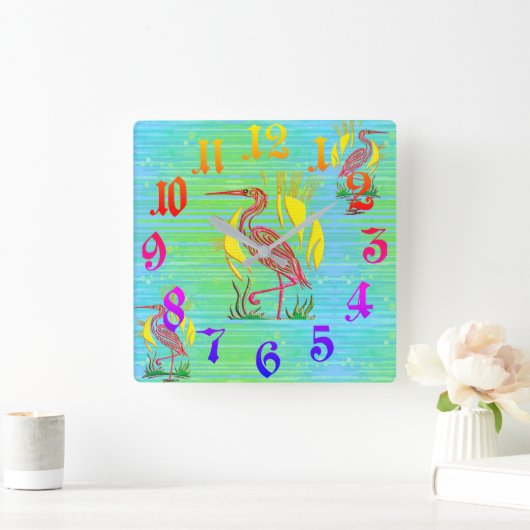 熱帯鳥 スクエア壁時計 (ホーム)