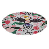 熱帯鳥、フローラの鳩パターン。 カッティングボード (角)