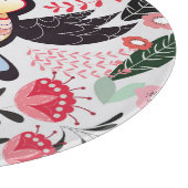 熱帯鳥、フローラの鳩パターン。 カッティングボード (角)