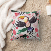 熱帯鳥、フローラの鳩パターン。 クッション (ブランケット)