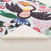 熱帯鳥、フローラの鳩パターン。 シェルパブランケット (3/4)