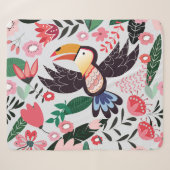 熱帯鳥、フローラの鳩パターン。 シェルパブランケット (正面(横))