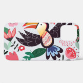 熱帯鳥、フローラの鳩パターン。 Case-Mate iPhoneケース (裏面 (横))
