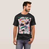 熱帯鳥、フローラの鳩パターン。 Tシャツ (正面フル)