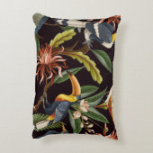 熱帯鳥:葉ヴィンテージと花 アクセントクッション (裏面(縦))