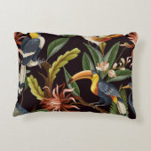 熱帯鳥:葉ヴィンテージと花 アクセントクッション (裏面)