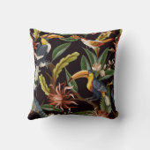 熱帯鳥:葉ヴィンテージと花 クッション (裏面)