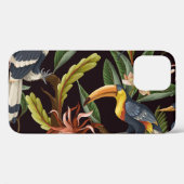 熱帯鳥:葉ヴィンテージと花 Case-Mate iPhoneケース (裏面 (横))