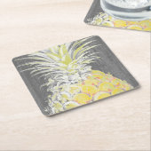 熱帯黄色ピネリンゴ スクエアペーパーコースター (アングル)