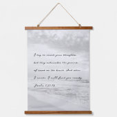 熱帯黒白ビーチ波詩編バイブル 吊り下げ型タペストリー (正面)