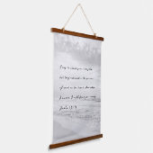 熱帯黒白ビーチ波詩編バイブル 吊り下げ型タペストリー (傾斜あり)