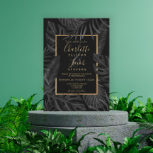 熱帯黒葉水カラー金ゴールド結婚スクリプト