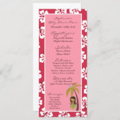 熱帯25枚のメニューカードピンクのハワイのルアウ(ハワイ式宴会) メニュー (正面/裏面)