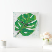 熱帯|のシュロの葉 スクエア壁時計 (ホーム)