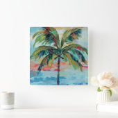 熱帯|のヤシの木 スクエア壁時計 (ホーム)