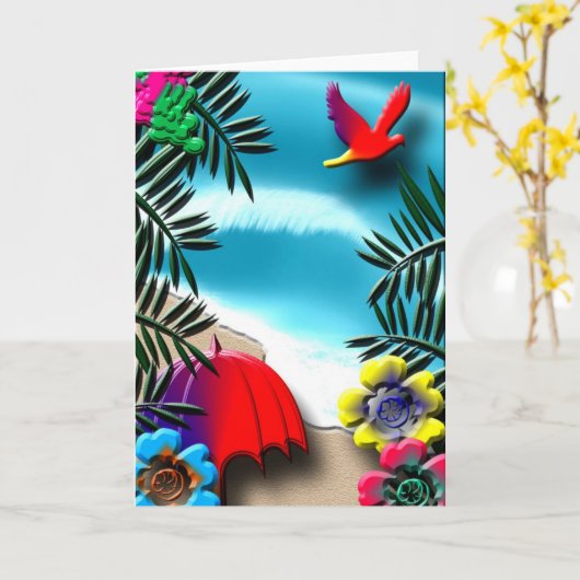 熱帯 カード (黄色い花)