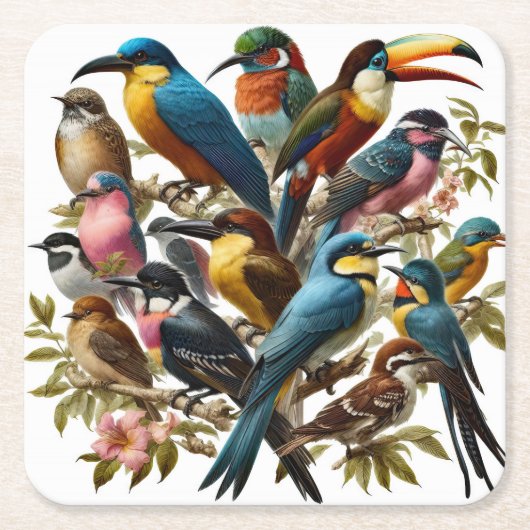 熱帯 スクエアペーパーコースター (正面)