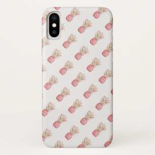 熱帯 ピンクのパイナップル iPhone X ケース