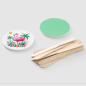 熱帯/フロリダピンクフラミンゴ ハンドファン (組立なし)