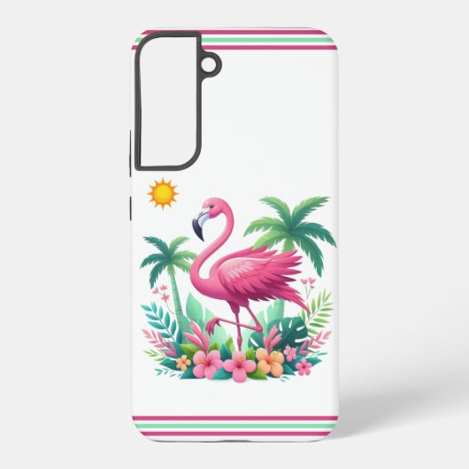 熱帯/フロリダピンクフラミンゴ SAMSUNG GALAXYケース (裏面)