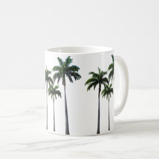 熱帯-ヤシの木-クラシックで白いマグ コーヒーマグカップ (正面右)