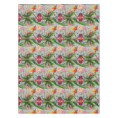 熱帯，ヴィンテージ，エキゾチック，夏，鳥，花      テーブルクロス (正面)