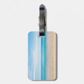 熱帯、海、ビーチ、ハワイアン花 ラゲッジタグ (裏面縦)