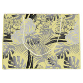 熱帯、灰色、黄色 ラージペーパーバッグ (正面)