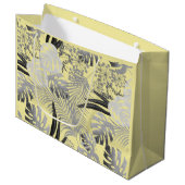 熱帯、灰色、黄色 ラージペーパーバッグ (正面アングル)