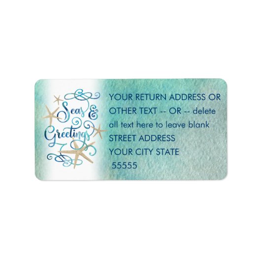 熱帯「SEAson's Greetings」水彩スクリプト ラベル (正面)