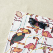 熱帯Biが付いているあなたのモノグラム|Modernパターンを加えて下さい ビーチタオル (インサイチュ)