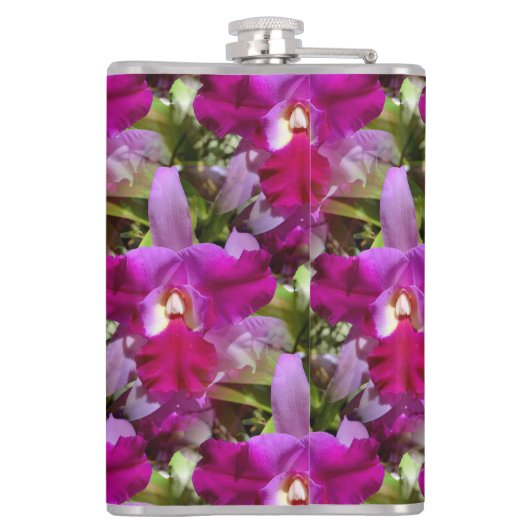 熱帯Cattleyaの蘭の花 フラスク (裏面)