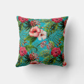 熱帯Flamigosおよびヤシの木の装飾用クッション クッション (裏面)