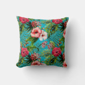 熱帯Flamigosおよびヤシの木の装飾用クッション クッション (正面)