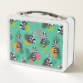 熱帯Lemurs -アクアマリン メタルランチボックス (裏面)