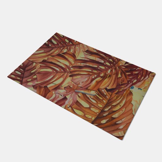 熱帯Monsteraはジャングルのドア・マットを残します ドアマット (アングル)