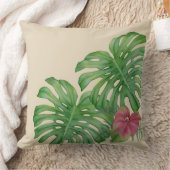 熱帯Monstera及びアンスリウム属のジャングルの装飾用クッション クッション (ブランケット)