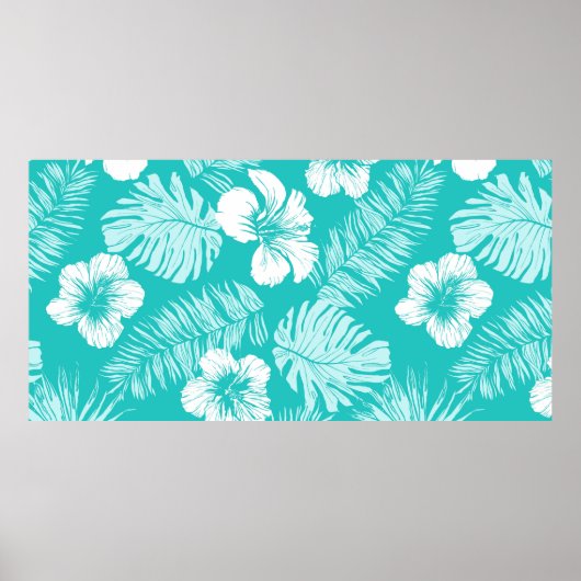 熱帯pのヴィンテージとシ葉ームレスなパターン ポスター (正面)