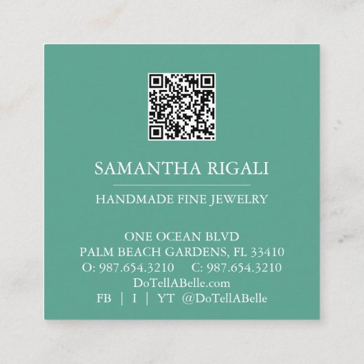 熱帯QRコードビジネスカード – 熱帯花 エンクロージャーカード (裏面)