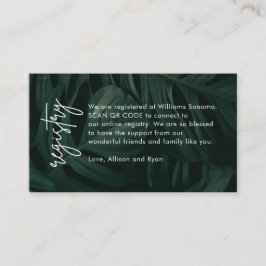 熱帯QRコード宛先ウェディングレジストリギフト エンクロージャーカード