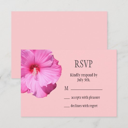 熱帯RSVP （ピンク） 出欠カード (正面/裏面)