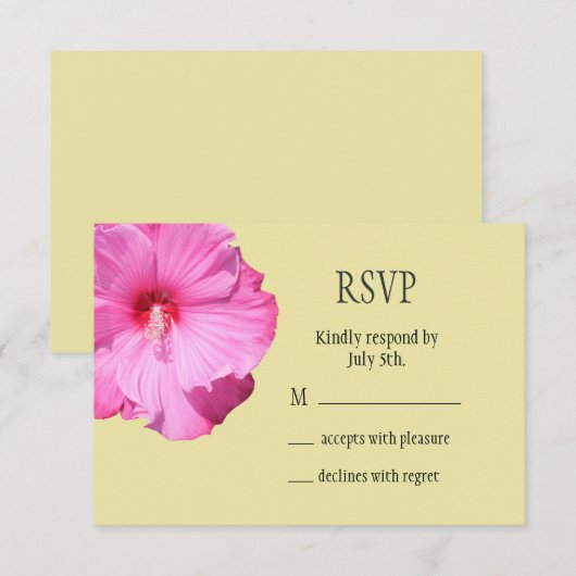 熱帯RSVP （黄色） 出欠カード (正面/裏面)