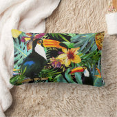 熱帯Toucanの楽園のやしパイナップルモダン ランバークッション (ブランケット)