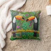 熱帯Toucanの鳥の装飾用クッション クッション (ブランケット)