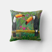 熱帯Toucanの鳥の装飾用クッション クッション (裏面)