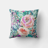 熱帯TREKの花の水彩画は2味方しました クッション (裏面)