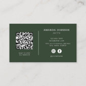 熱帯Vibe QRコードソーシャルメディアのアイコンエレガント 名刺 (裏面)