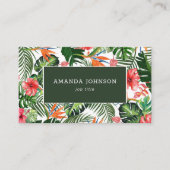 熱帯Vibe QRコードソーシャルメディアのアイコンエレガント 名刺 (正面)