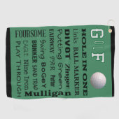 熱心なゴルファーのためのゴルフタイポグラフィ ゴルフタオル (横)