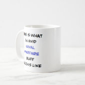 熱心な海軍の戦いのバフ コーヒーマグカップ (正面左)